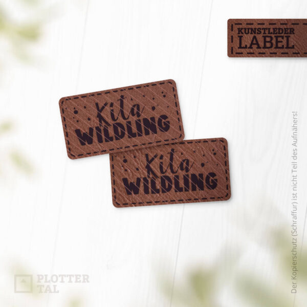 Kunstleder-Label "Kita Wildling" - Applikation für Kinder in Eigenproduktion